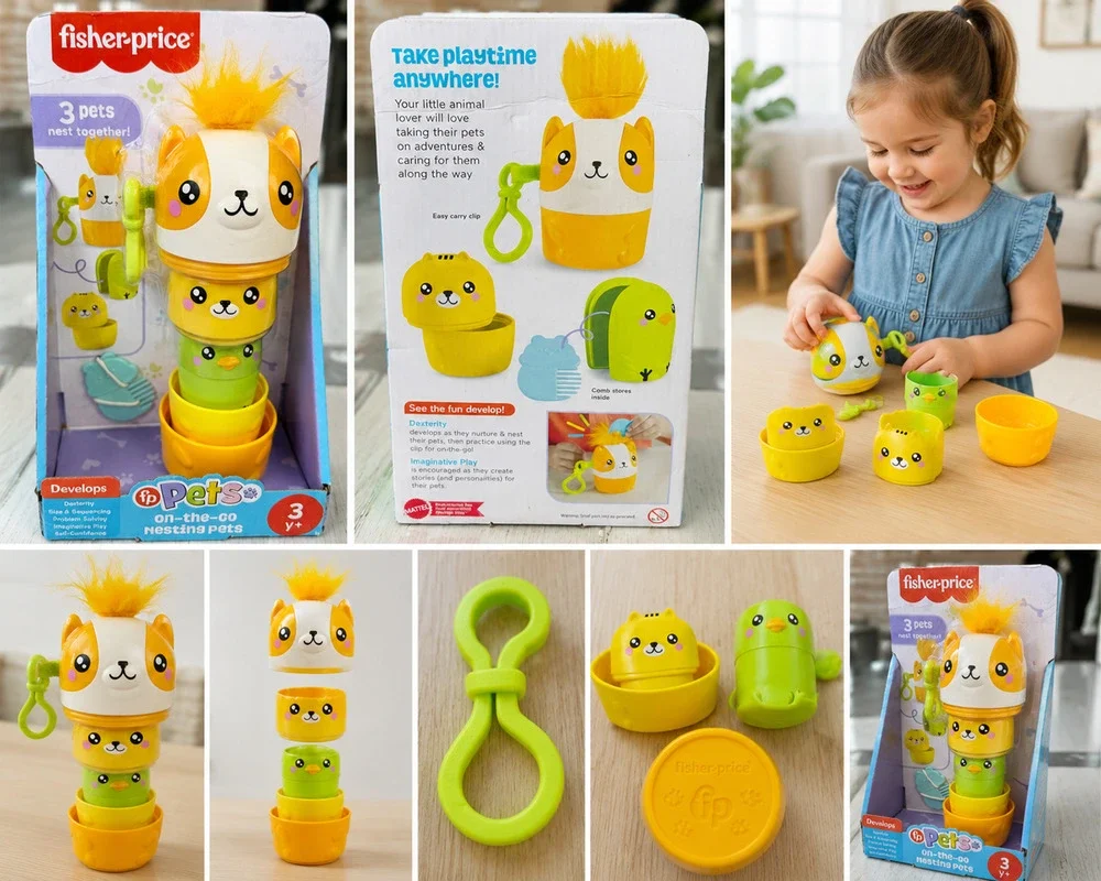 Fisher-Price Pets On-The-Go Nesting Pets Toy Set – New in Package